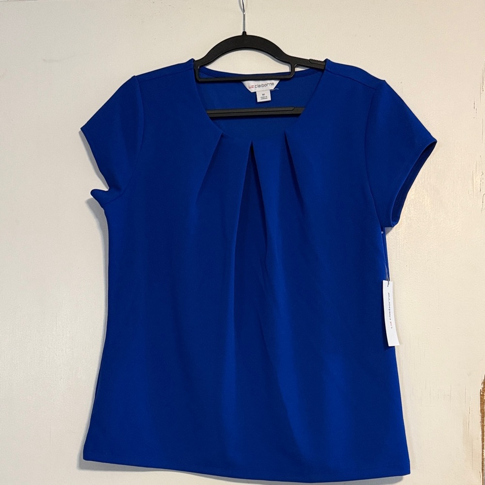Liz Claiborne Royal Blue Short Sleeve Blouse